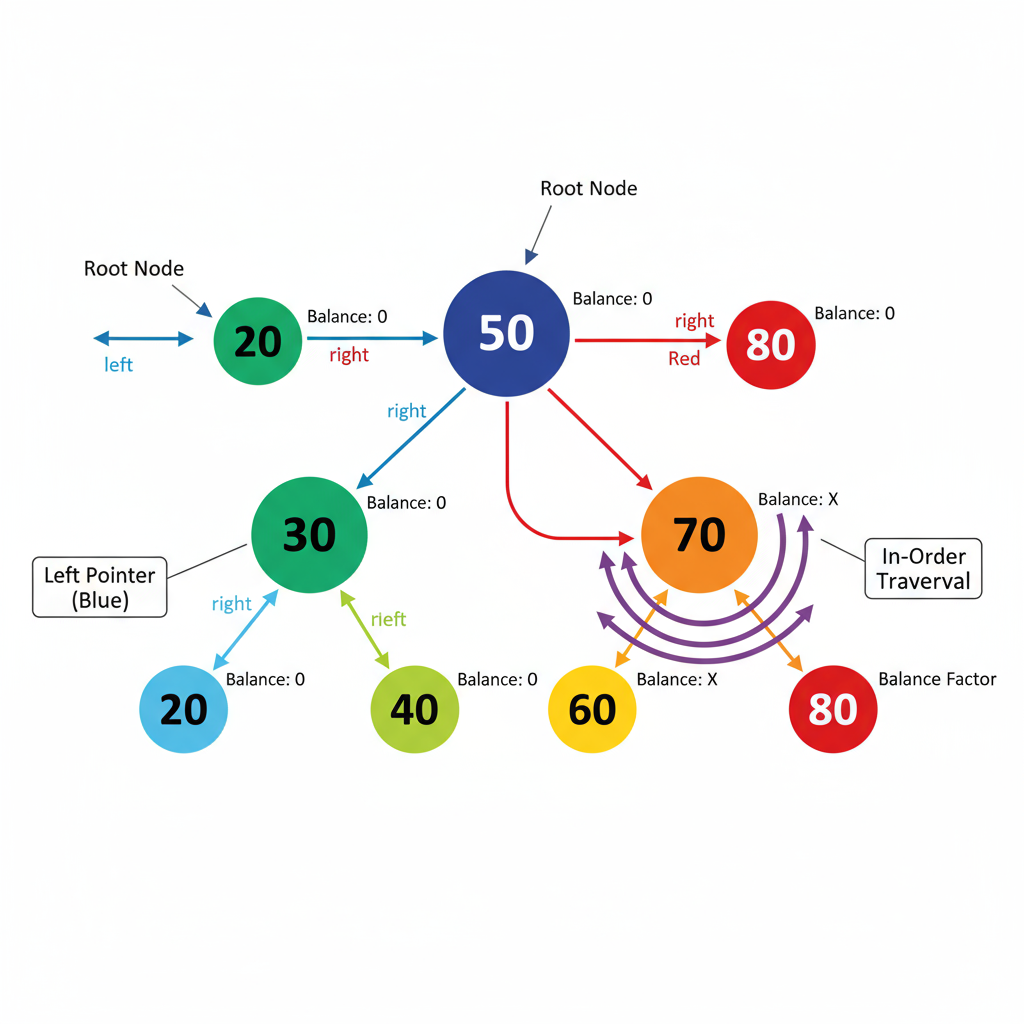 Computer Data Structures Annotated Traversal Diagram